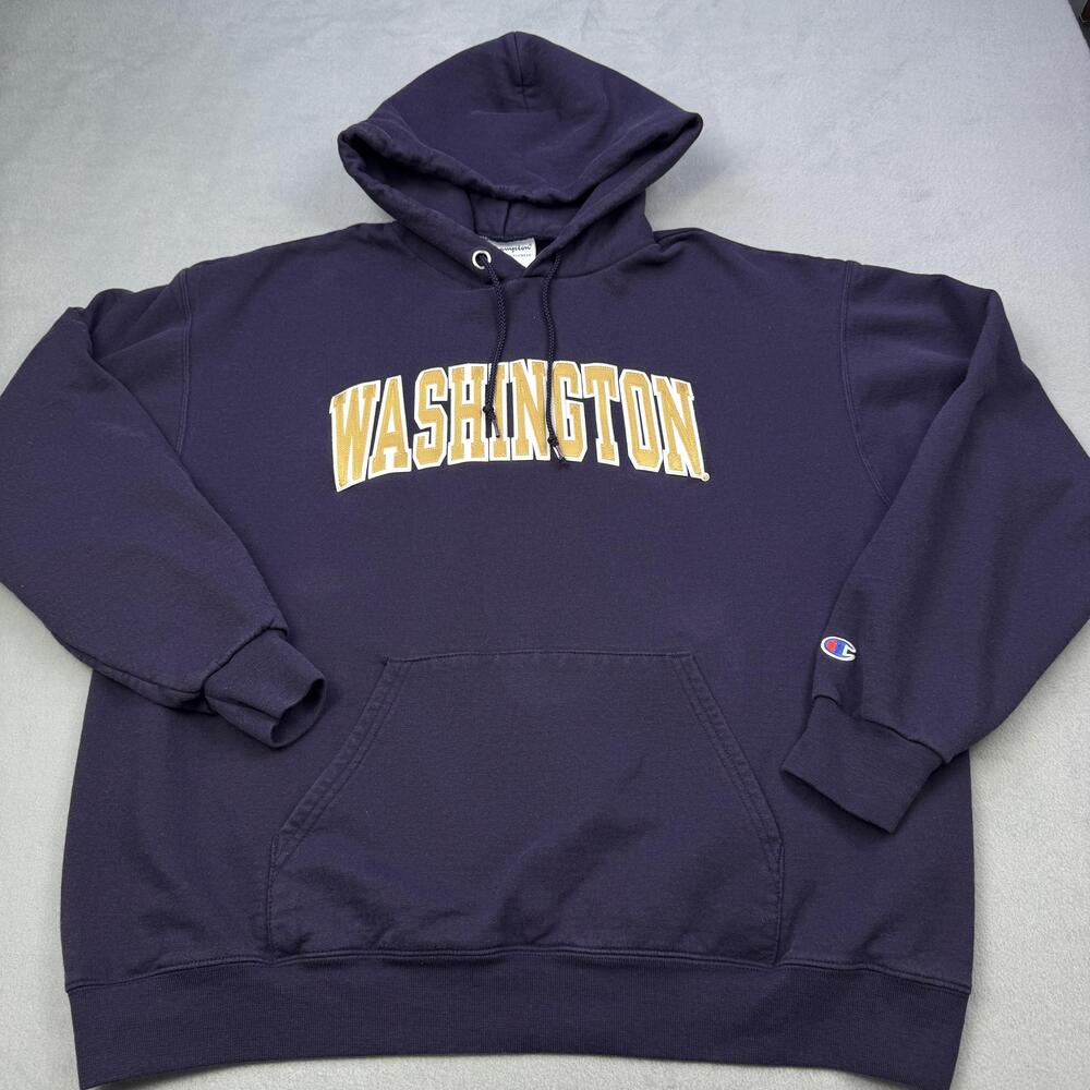 Washington Huskies Hoodie Mens XL Purple NCAA Football Champion Sweatshirt